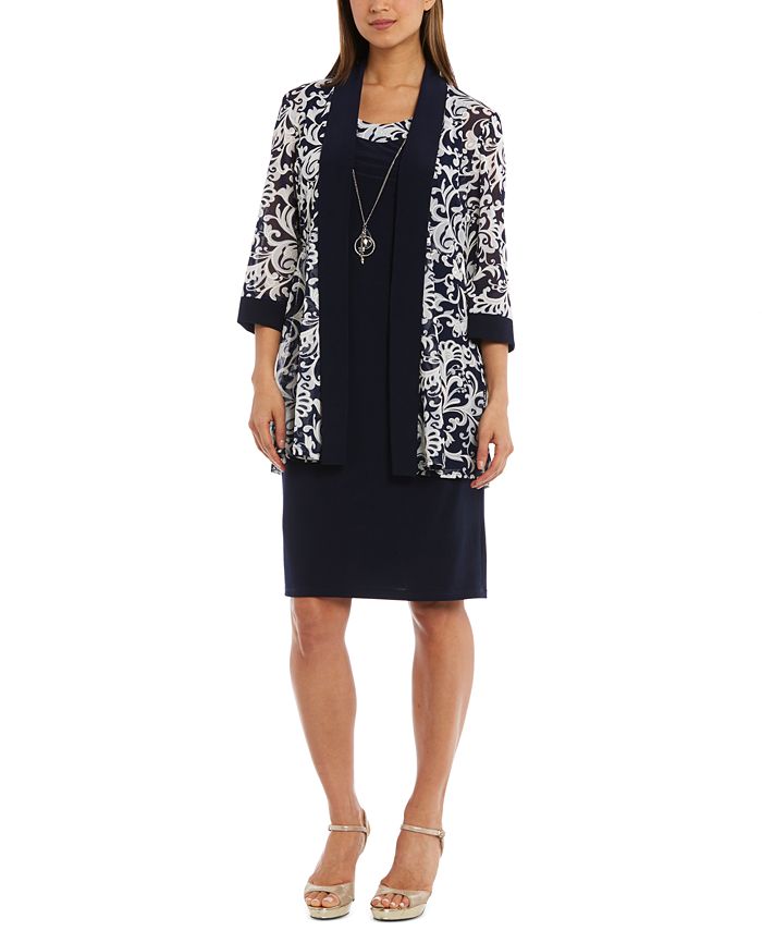 R & M Richards Dress & Printed Jacket - Macy's