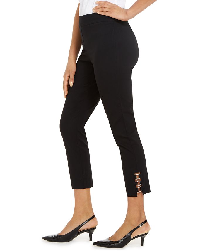 JM Collection Tummy Control HardwareTrim Ankle Pants, Created for Macy