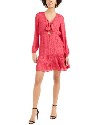 Bar III - Ruffled Bow-Tie Mini Dress