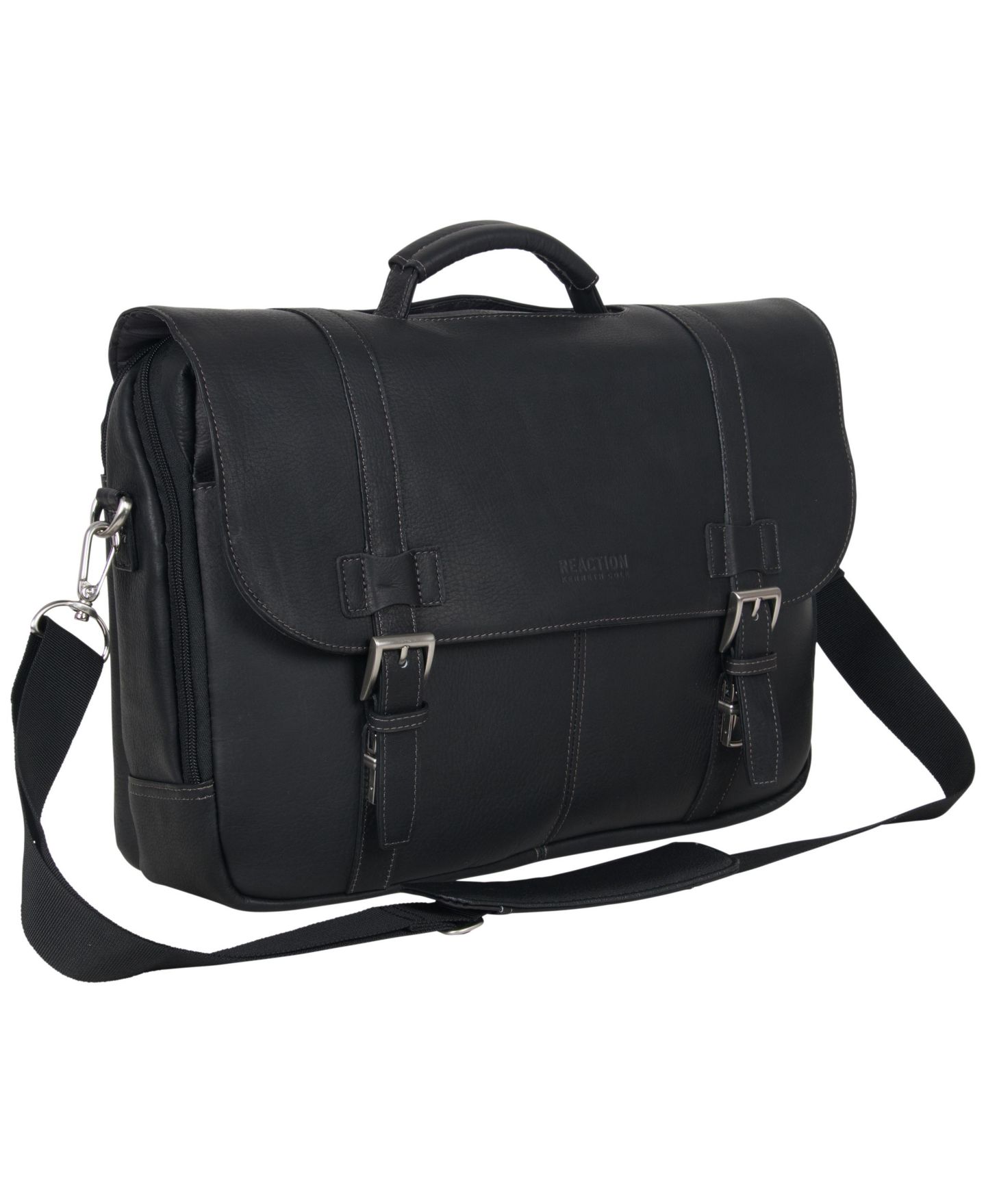Сумка Kenneth Cole Reaction Colombian Leather Flapover 15.6” Laptop, цвет: Чёрный — фото 12