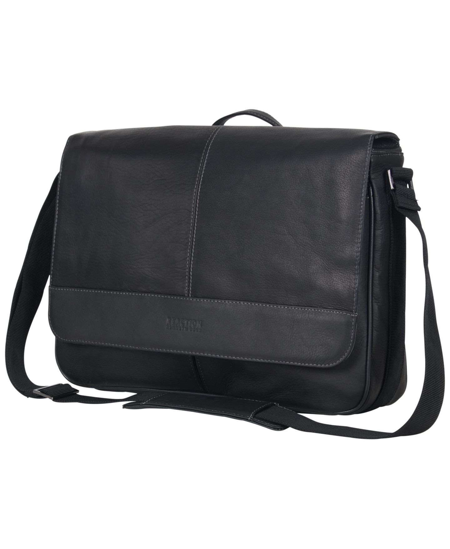 Сумка Kenneth Cole Reaction Colombian Leather Crossbody 15.6" Laptop & Tablet Messenger, цвет: Чёрный — фото 4