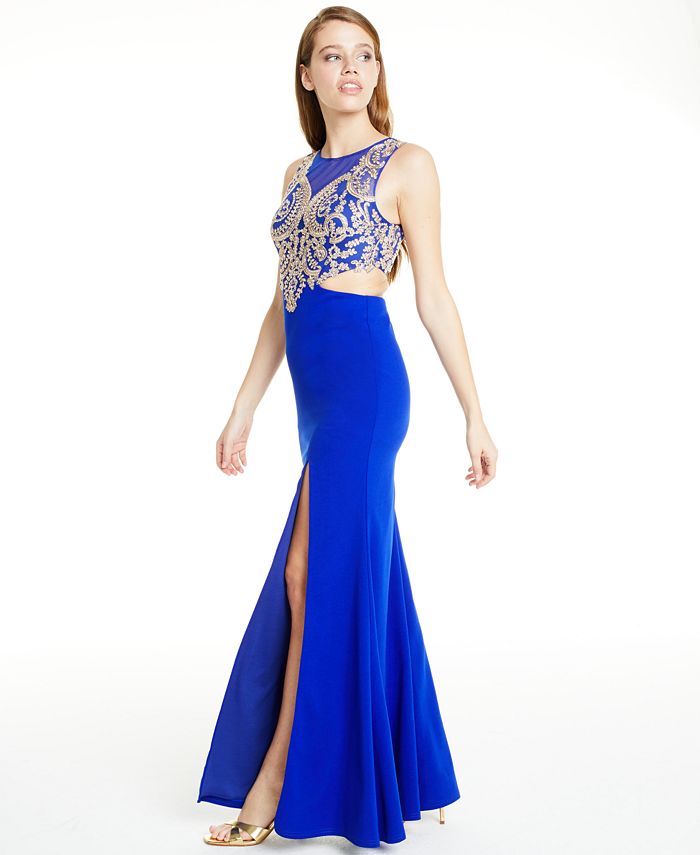 City Studios Juniors' Embellished Cutout Gown - Macy's