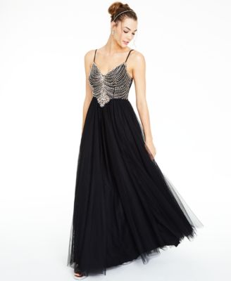 macys black formal dresses