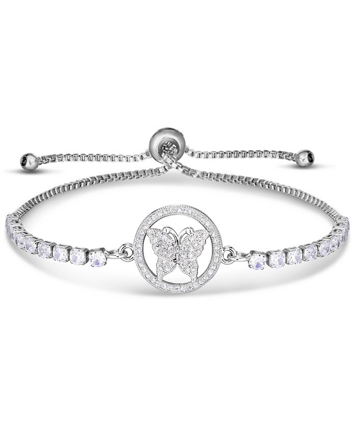 Macy s Cubic Zirconia Butterfly Adjustable Slider Bolo Bracelet in