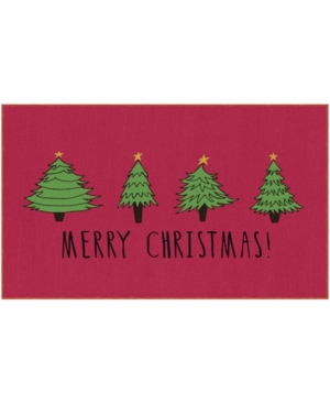 Mohawk Christmas Trees Accent Rug, 18" X 30" In Red