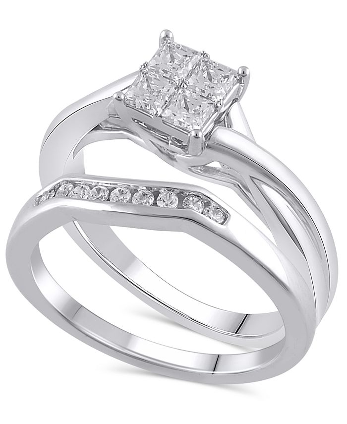 Macy's - Certified Diamond (5/8 ct. t.w.) Bridal Set in 14K White Gold