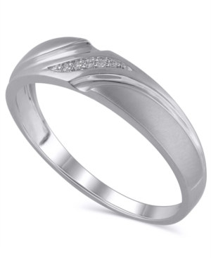 image of Men-s Certified Diamond Accent Ring in 14K White Gold