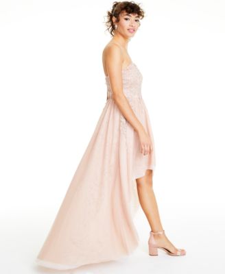 Say Yes to the Prom Juniors' Embroidered Strapless Gown, Created for Macy's