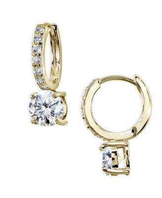 Giani Bernini Cubic Zirconia Huggie Hoop Earrings in 18k Gold-Plated ...
