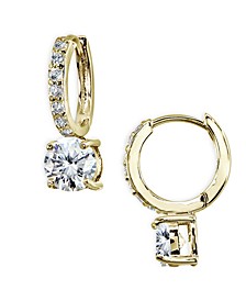 Cubic Zirconia Huggie Hoop Earrings in 18k Gold-Plated Sterling Silver or 18k Rose Gold-Plated Sterling Silver 