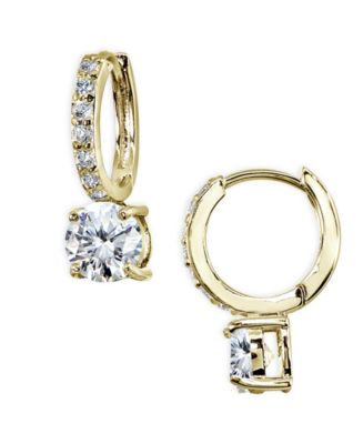 Giani Bernini Cubic Zirconia Huggie Hoop Earrings in 18k Gold-Plated ...
