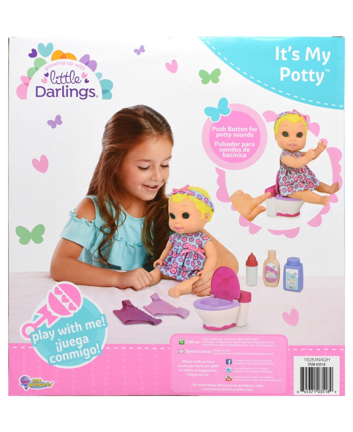 Shop Redbox New Adventures Little Darlings It's My Potty Toy Baby Doll Play Set In Multi