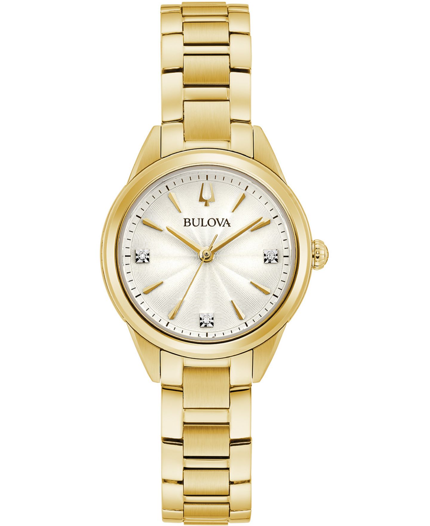 Женские часы Bulova Sutton Diamond-Accent Gold-Tone Stainless Steel Bracelet Watch 28mm — фото 1