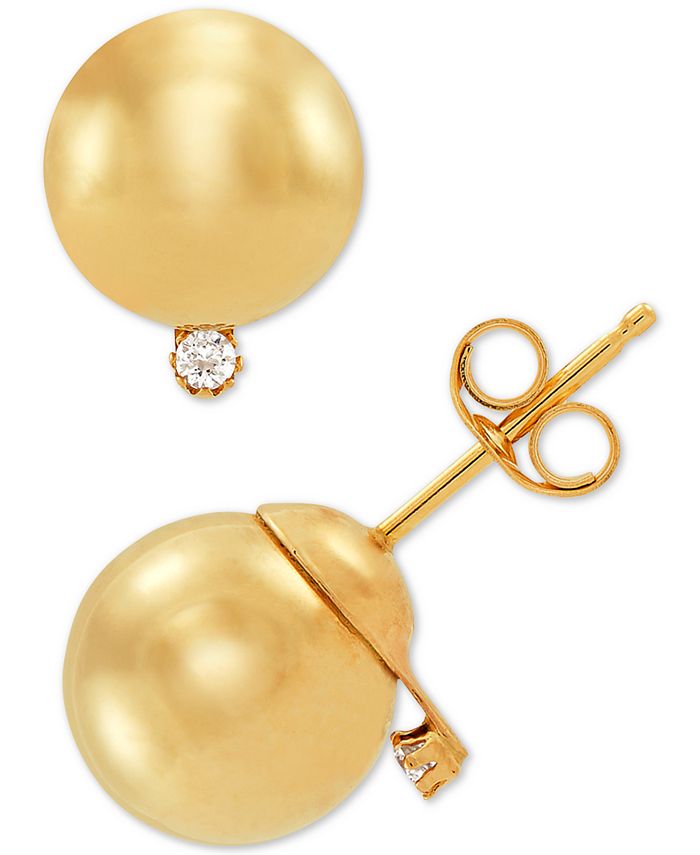 Macy's - Diamond Accent Ball Stud Earrings in 10k Gold