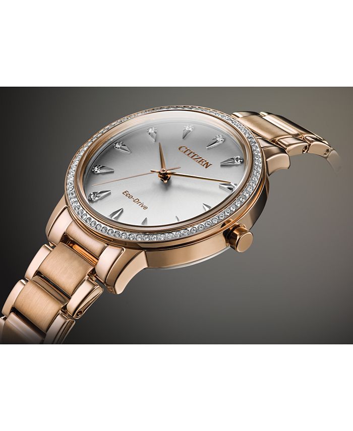 Citizen Eco-Drive Women's Silhouette Rose Gold-Tone Stainless Steel ...