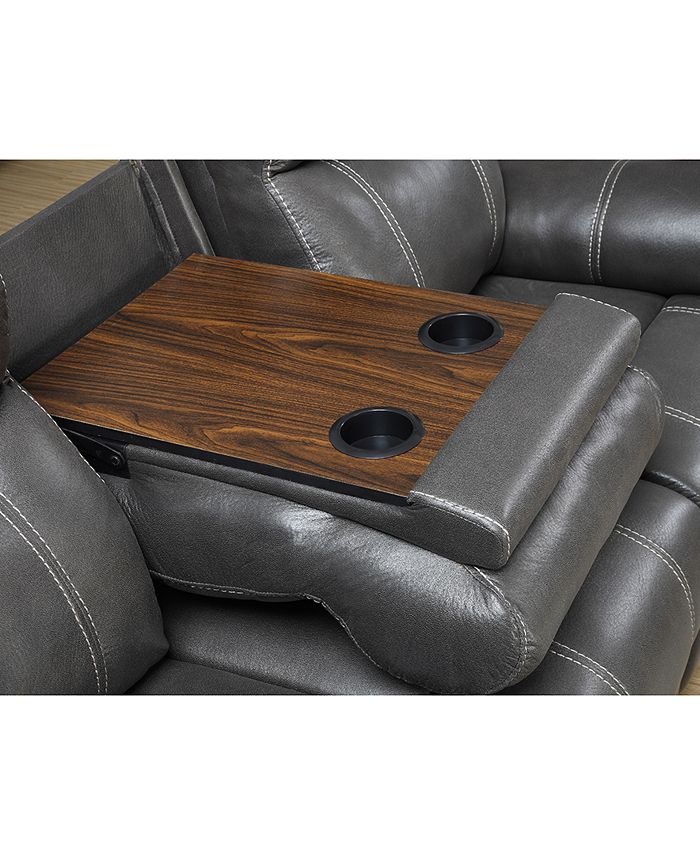 Macy's Fleurus 81" Fabric Reclining Sofa with Table Macy's