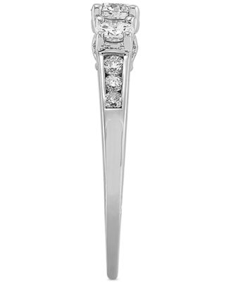 Diamond Three Stone Engagement Ring (1 ct. t.w.) in 14k White Gold