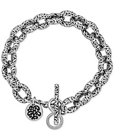 Filigree Link Toggle Bracelet in Sterling Silver