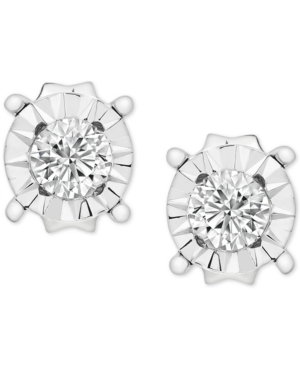 image of Diamond Miracle Plate Stud Earrings (1/5 ct. t.w.) in 14k White Gold