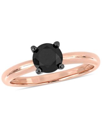 Macy's - Black Diamond (1 ct. t.w.) Solitaire Ring in 14k Gold