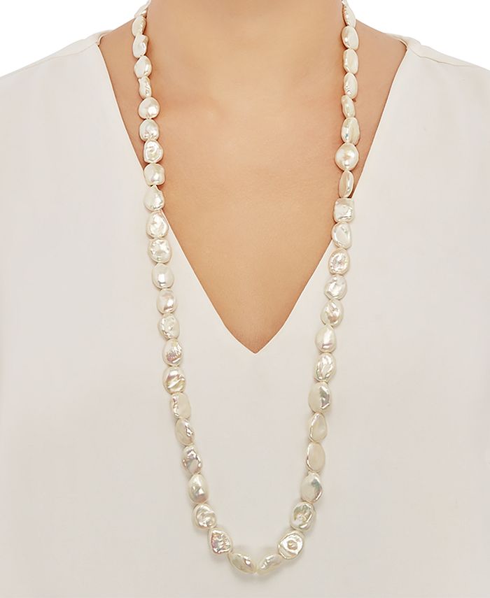 Macy's Cultured Baroque White Freshwater Pearl (1115mm) 36" Strand