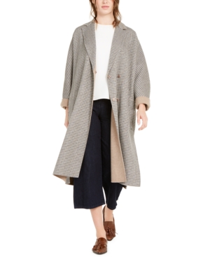 WEEKEND MAX MARA PLAID BELTED WOOL-BLEND COAT