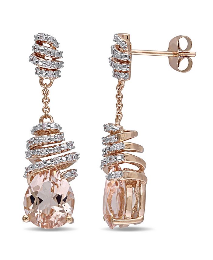 Macy's rose outlet gold diamond earrings