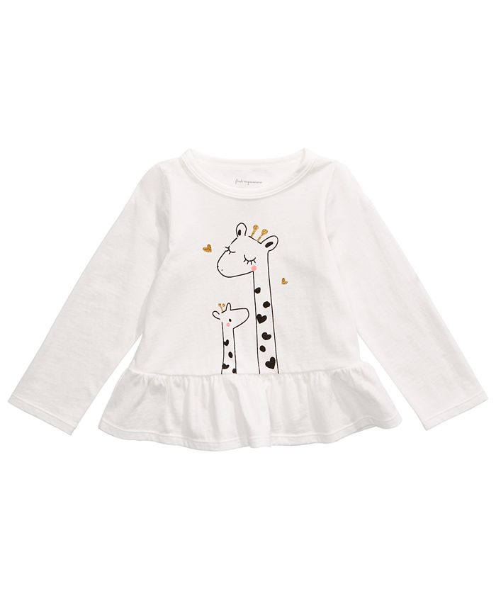 First Impressions Toddler Girls Cotton Giraffe Peplum Top, Created for ...