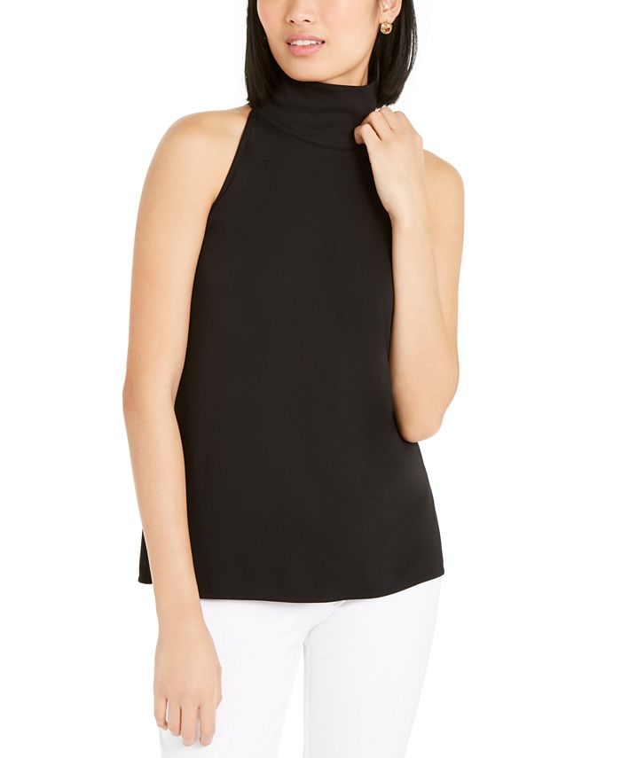 Alfani Women's Solid High Neck Tunic Top Black Size X-Large main image 0