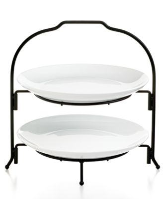 The Cellar - Whiteware 2-Tier Round Coupe Buffet Server