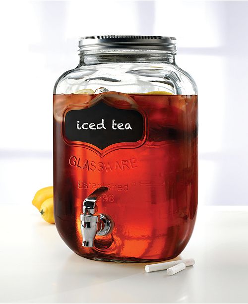 Circle Glass Yorkshire Beverage Dispenser With Chalkboard Panel 2
