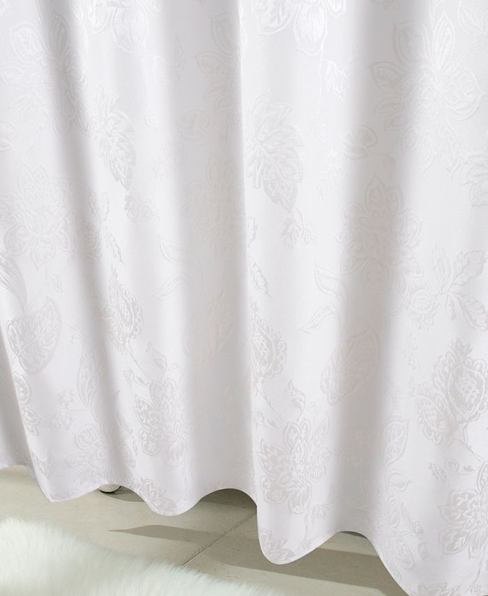Ellen Tracy - Floral Matelasse Fabric Shower Curtain