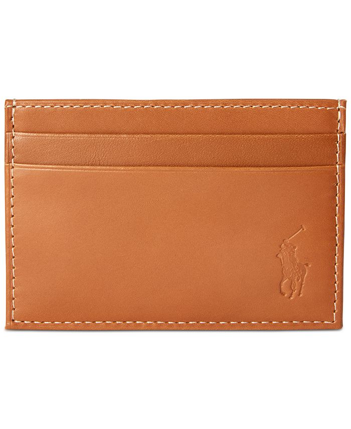 Polo Ralph Lauren Men's Burnished Leather Card Case with Money Clip &  Reviews - All Accessories - Men - Macy's