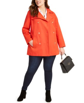 michael kors plus size trench coat