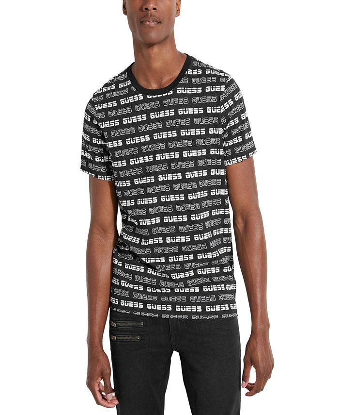 GUESS Men's Allover Logo T-Shirt & Reviews - T-Shirts - Men - Macy's