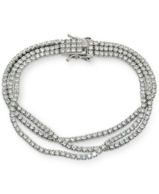 Macy's - Cubic Zirconia Multi-Row Statement Bracelet in Sterling Silver