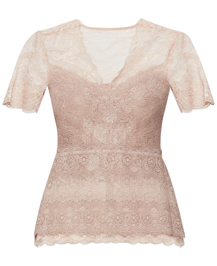 scalloped lace top