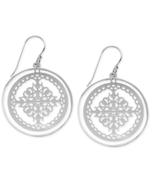 image of Essentials Orbital Fancy-Cut Circle Drop Earrings in Fine Silver-Plate