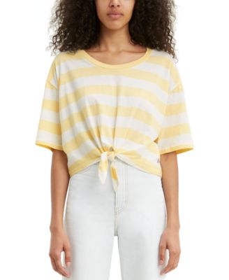 Levi's - Fiona Cotton Striped Tie-Front T-Shirt