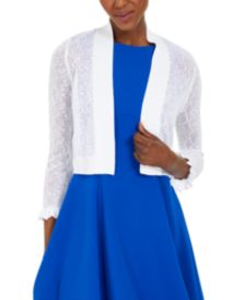 Pointelle Ruffle-Cuff Cardigan