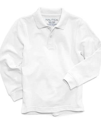Nautica Boys' Long-Sleeve Uniform Polo