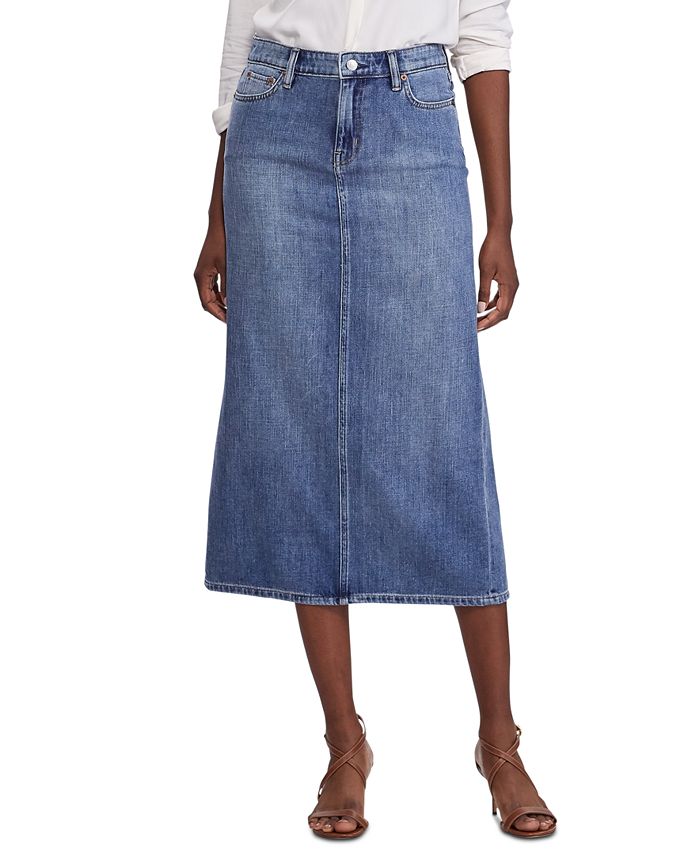Lauren Ralph Lauren Cotton Denim Skirt - Macy's