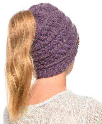 Messy Bun Ponytail Crochet Beanie