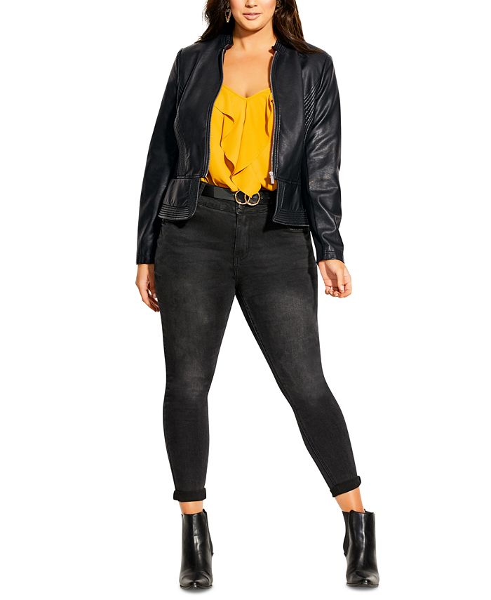 City chic hotsell faux leather jacket