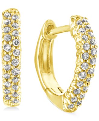 Macy's - Diamond Square Hoop Earrings (1/6 ct. t.w.) in 10k Gold