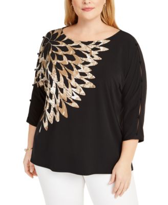 macys alfani plus size tops