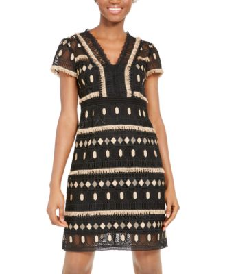 Nanette Lepore - Effortless Geo-Lace Sheath Dress
