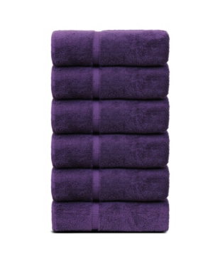 Bc Bare Cotton Luxury Hotel Spa Towel Turkish Cotton Hand Towels, Set Of 6 In Plum