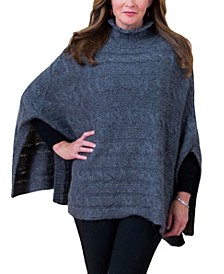 Simply Nattural Women's Lucia Alpaca Cable Knit Poncho