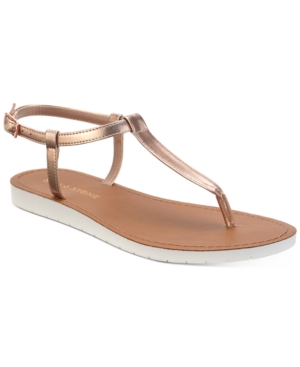 Sun + Stone Kristi T-Strap Flat Sandals Created for Macy's Women's Shoes